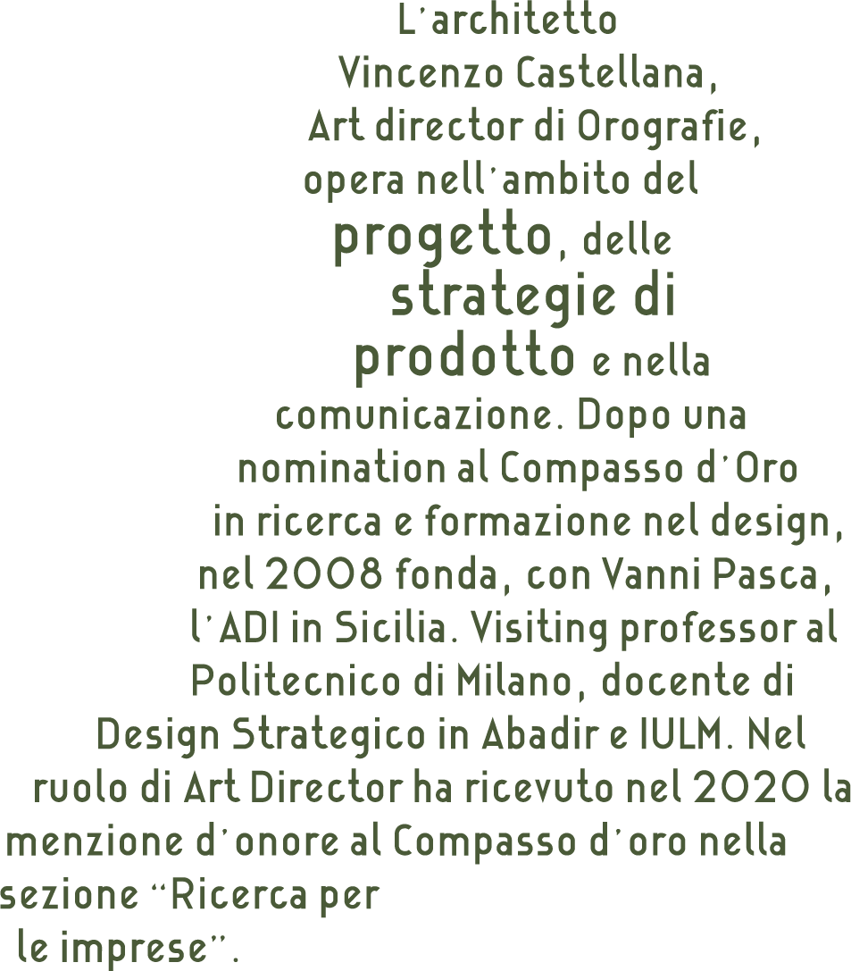 Vince Castellana, collabora ai corsi di scenografia e progettazione architettonica, nasce a Milano